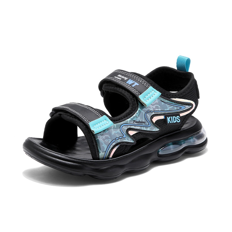 Sandalias para niños con punta abierta 2025 verano nuevos zapatos de playa para niños sandalias deportivas para niños de mediana edad cojín de aire para niños transfronterizo