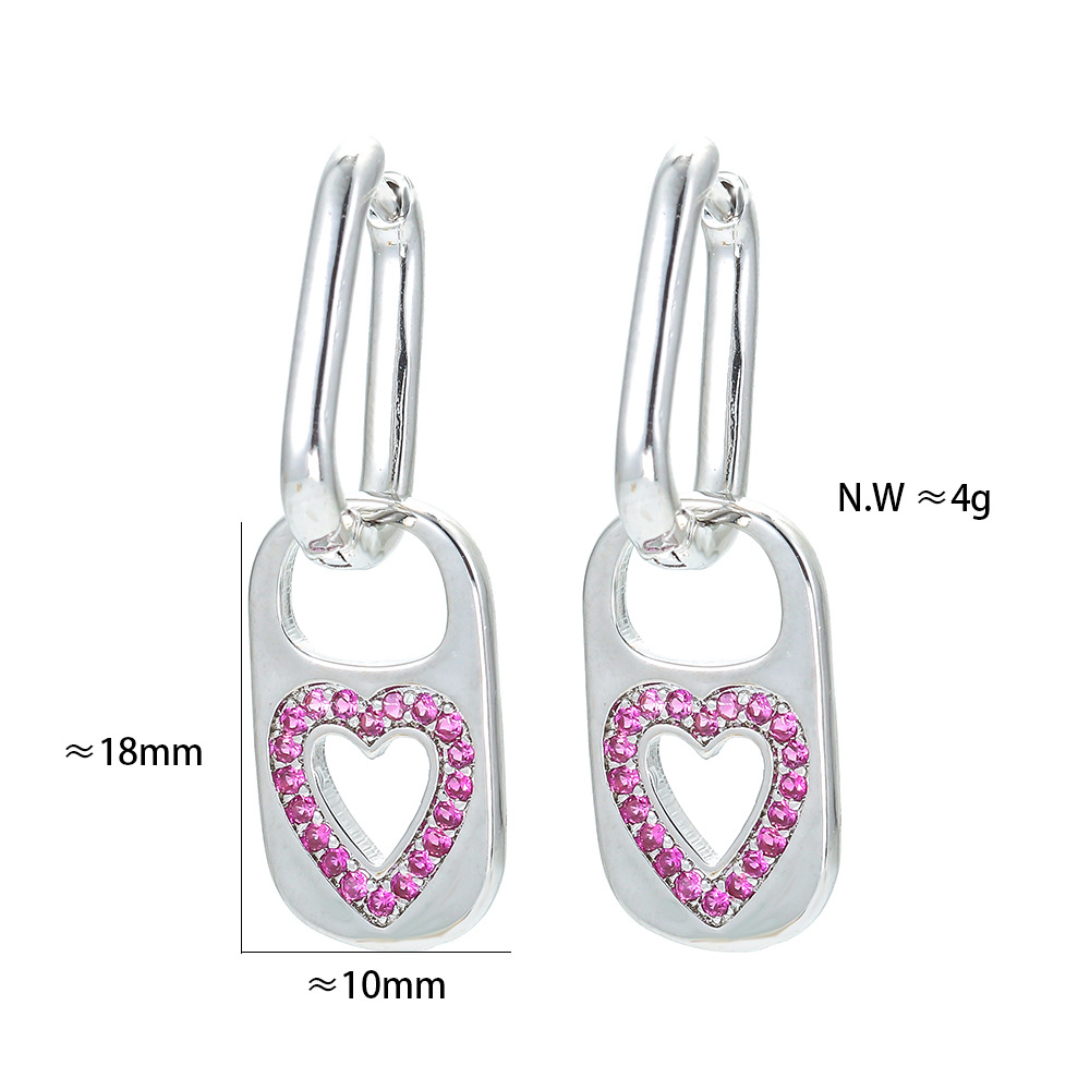 Unisex Gender Plating Design Fashion Geometric Plating Copper Zircon Charm Sleeper Hoop Earrings Earrings