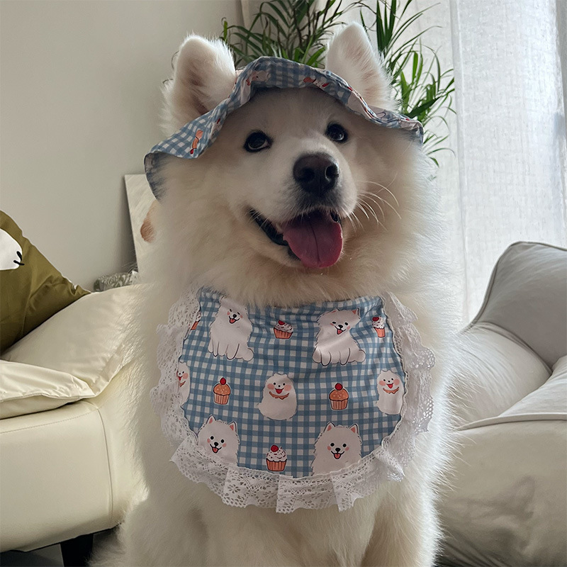 2025 新しい犬かわいい唾液ペット犬ペットよだれかけ新しいサモエドゴールデンレトリバーネックスカーフサイドバック|undefined