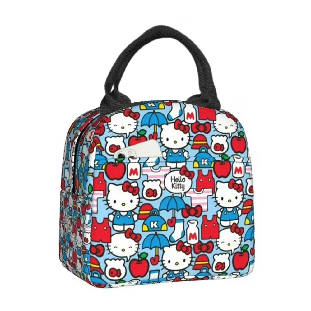 Hello Kitty, ручной мультяшный милый термос, сумка-ланч для учеников начальной школы, сумка для еды