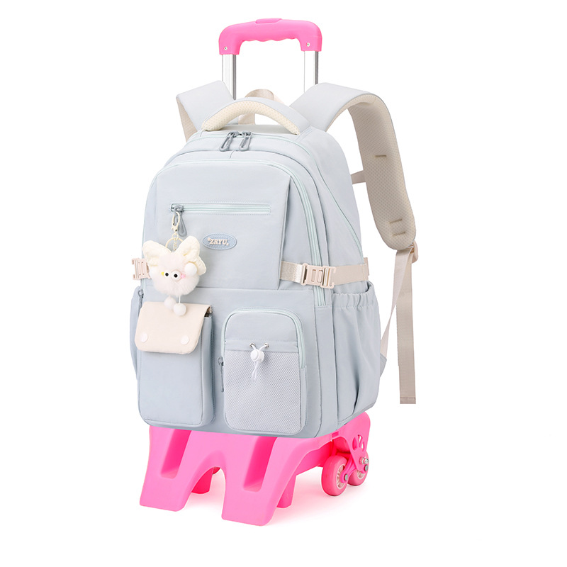 Seis ruedas con pies altos azules