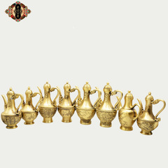 Hongda wholesale brass relief dragon and phoenix copper wine pot creative copper gifts copper wine pot ornaments