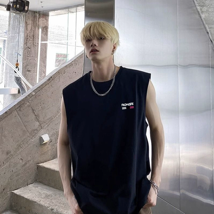 Мужская свободная спортивная футболка без рукавов с широкими плечами, быстросохнущая, для тренировок, лето 2025, новинка