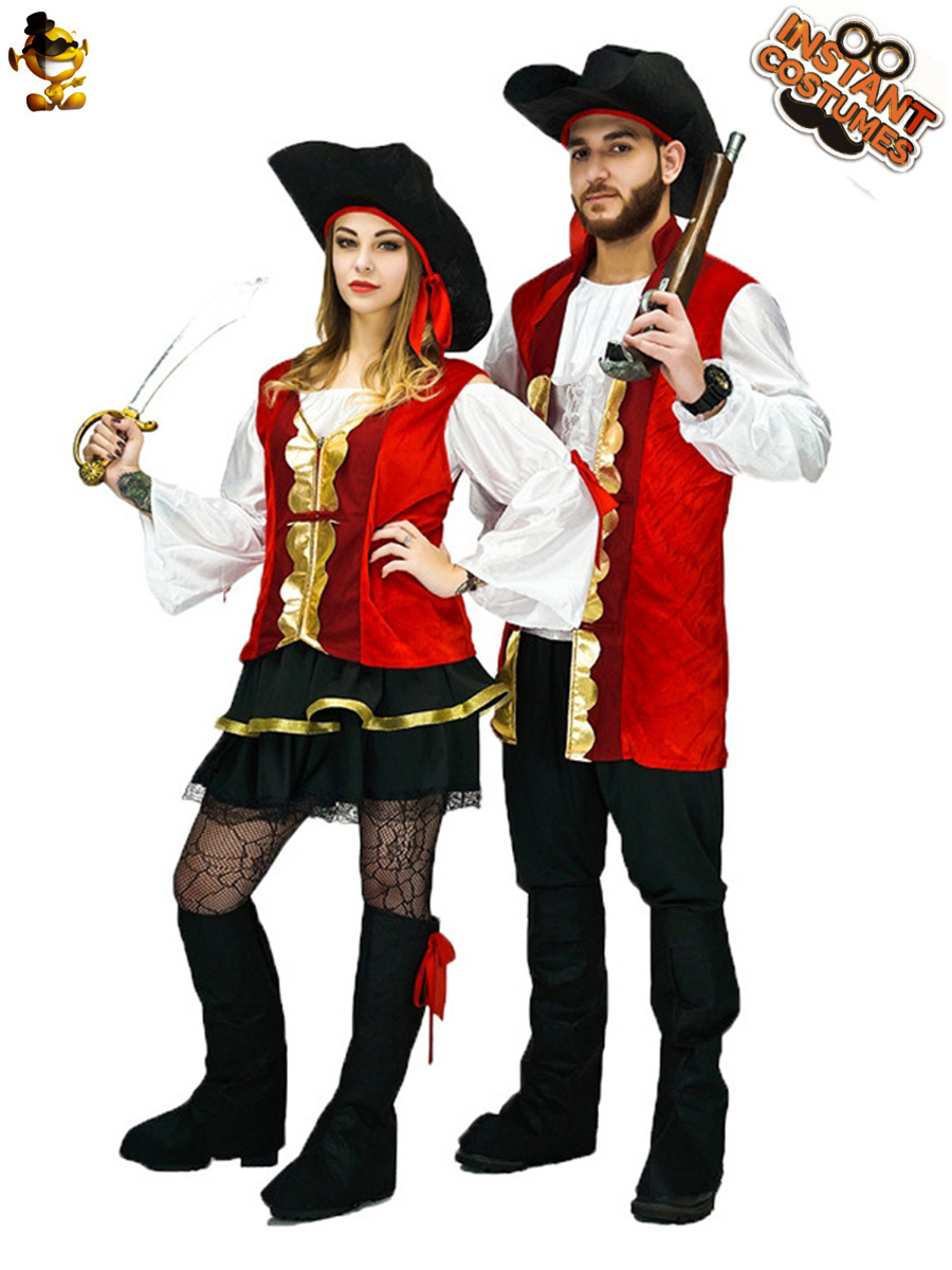 Halloween hombres y mujeres pareja de corte Barco Pirata princesa Cosplay rendimiento etapa traje del partido image 1