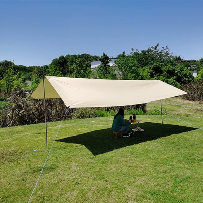 Canopy Tent Outdoor Camping Portable Camping Picnic Cooking Oxford Cloth Outdoor Rain-proof Sun-proof Awning (Çadırlar) - khaki-34-m