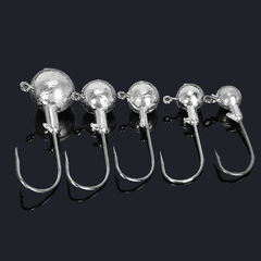 Cross-border wholesale fishing gear accessories lead head hooks, lead strips with barbs, sharp lures soft plastics, original color lead head hooks