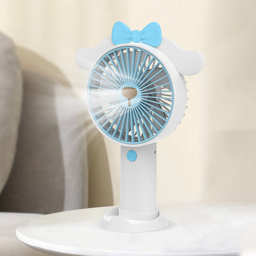 Large cartoon handheld small fan mobile phone holder cute mini USB rechargeable portable student fan