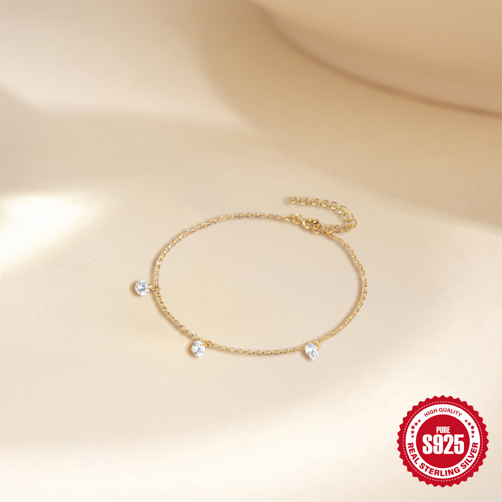 Transfronterizo europeo y americano uso diario s925 plata de ley simple clásico con incrustaciones de diamantes pulsera de personalidad de moda de todo fósforo