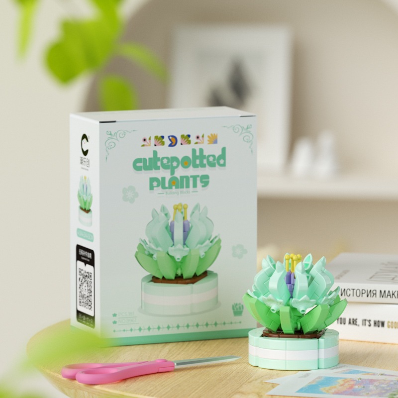 Chao Le Chuang 7345 - 7348 flores interestelares arco iris ramo de flores ensamblaje bloques de construcción juguetes para niños niñas rompecabezas adornos