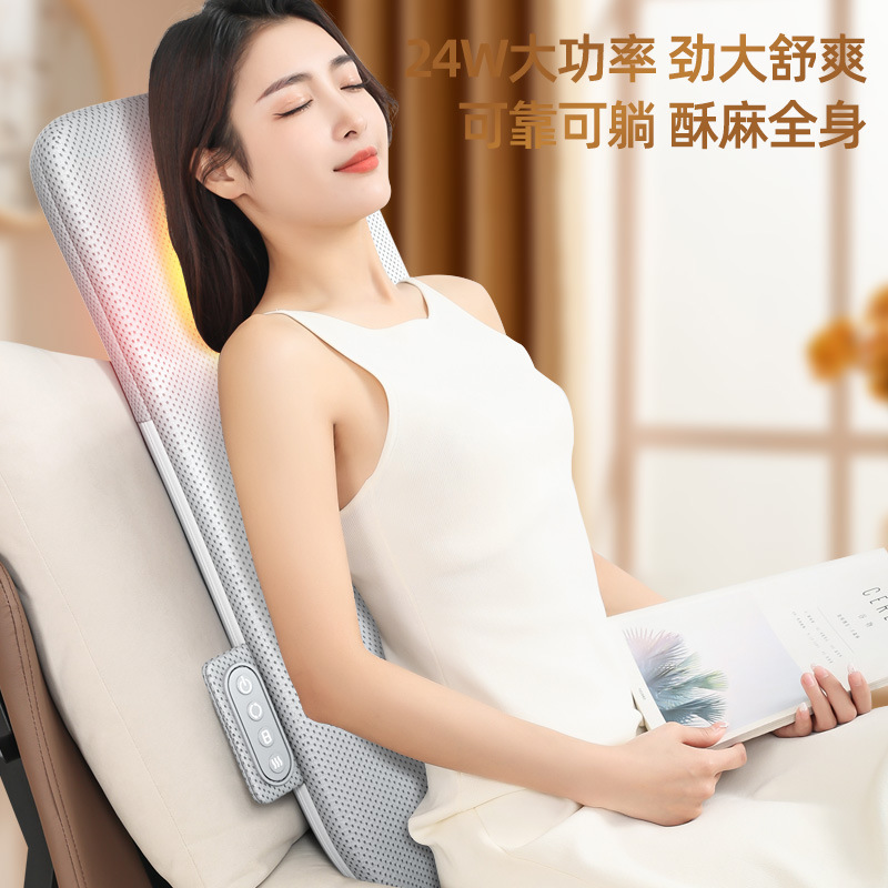 按摩垫按摩靠垫电动热敷按摩仪腰颈两用家用按摩仪揉捏腰部按摩器|undefined