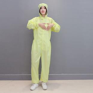 Spot wholesale open color mesh polyester anti-static hooded protective clothing dust-free workshop anti-static clothing