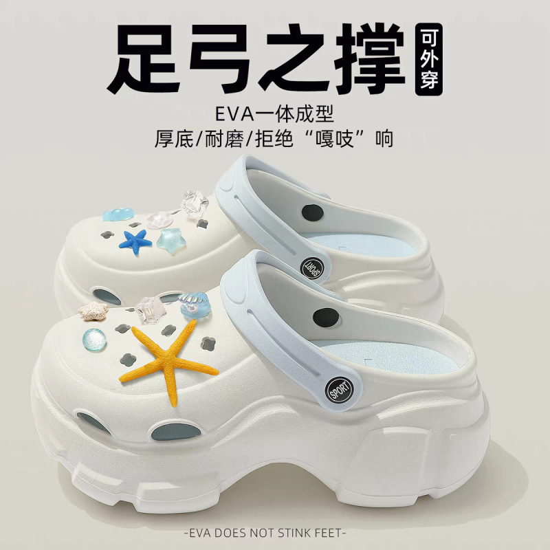 【可拆卸】足弓支撑夏季小清新eva厚底外穿减龄百搭防滑洞洞鞋女|undefined