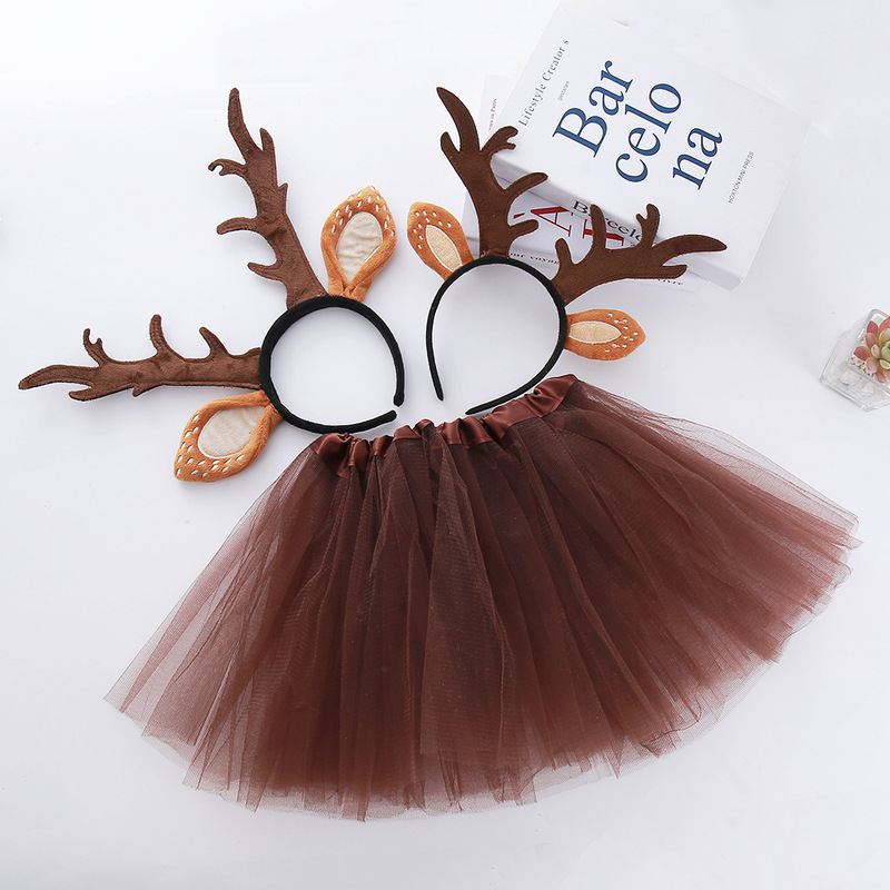 Cross-Border Hot-Selling Christmas Women's Costumes, Role-Playing Halloween Antler Costumes, Antler Hoops, Elegant Reindeer Outfits Cross-Border Hot-Selling Christmas Women's Costumes, Role-Playing Halloween Antler Costumes, Antler Hoops, Elegant Reindeer Outfits