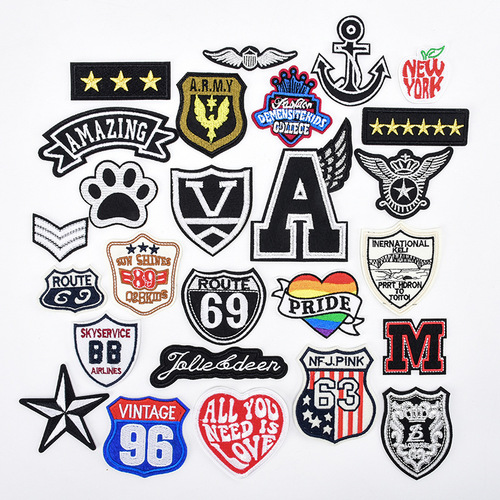 Cartoon badge anchor epaulette badge armband embroidered patch patch with wings A letter clothing accessories decorative patch