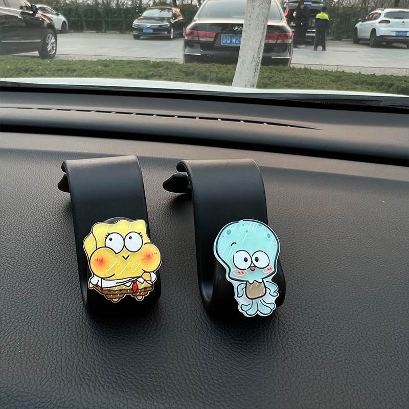 Gancho de coche, gancho trasero del asiento trasero, suministros de coche, soporte de carga, lindo Bob Esponja, dibujos animados