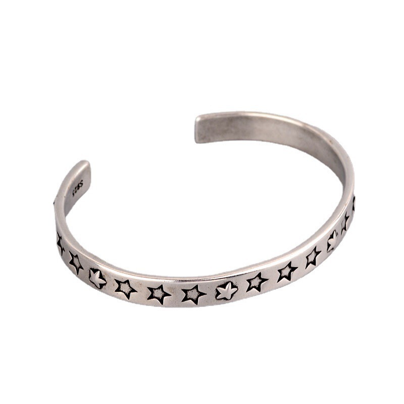 Japanese-Korean Style TikTok Internet Popular Five-pointed Star Pattern Bracelet Women's Ins Simple All-match Open Star Bracelet Accessories Trendy