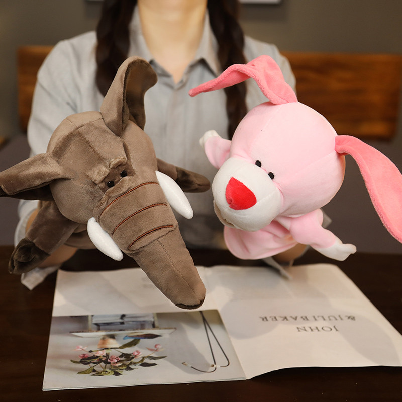 Muñeca de mano animal de boca abierta de dibujos animados muñeca interactiva entre padres e hijos