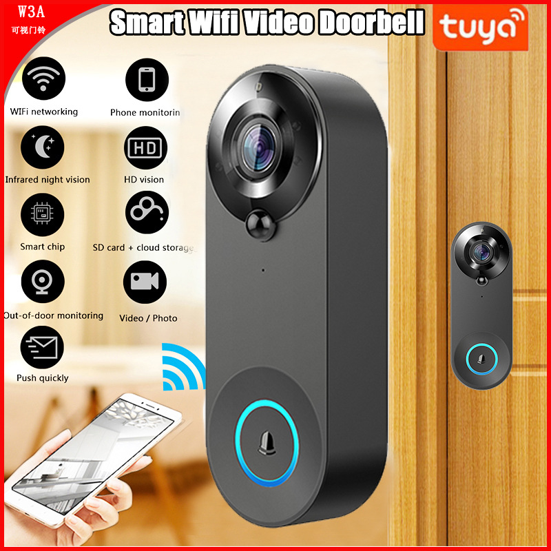 可视智能wifi对讲门铃低功耗监控门铃智能语音对讲无线门铃涂鸦