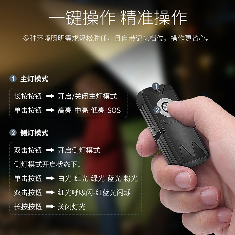 新款650流明磁吸EDC手电筒 铝合金强光充电钥匙扣灯 户外应急便携|undefined