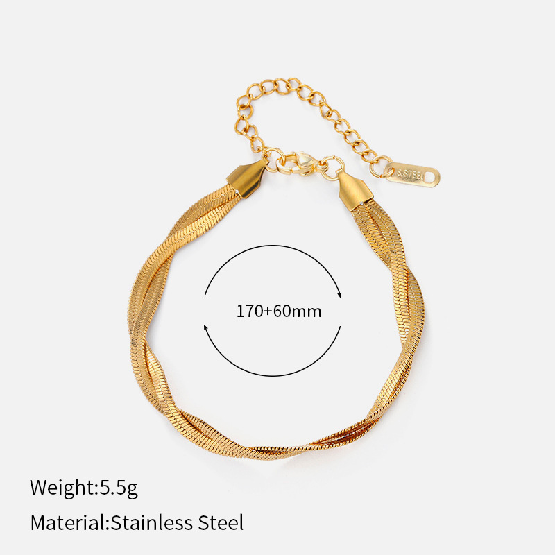 ヨーロッパとアメリカのクロスボーダーシンプルなステンレス鋼の太いブレスレット電気メッキ 18 K ゴールドチェーンブレスレットヒップホップスタイルチタン鋼ブレスレット|undefined
