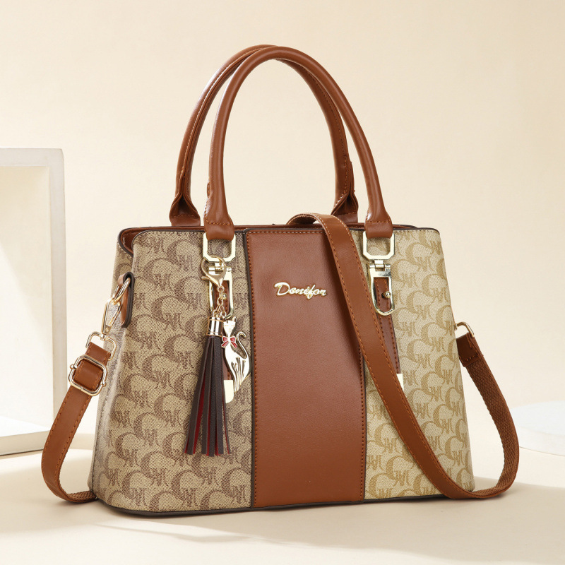 Dos piezas de paquete de bolsos de moda versátil bolsos de mano de la atmósfera simple bolsos de hombro de damas bolsos cross-border