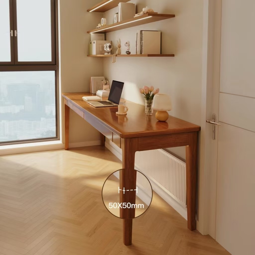 Escritorio estrecho de madera maciza de 40/45cm de ancho Escritorio de computadora en casa Escritorio de oficina pequeño dormitorio para estudiantes Escritorio largo