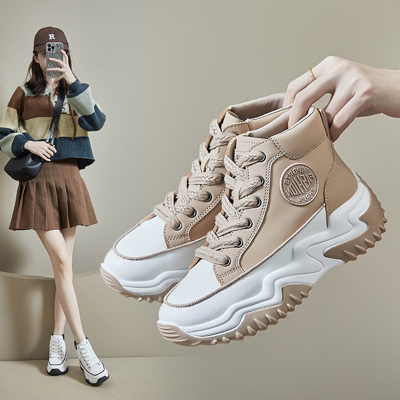 2023 autumn high-top white shoes new Kor...