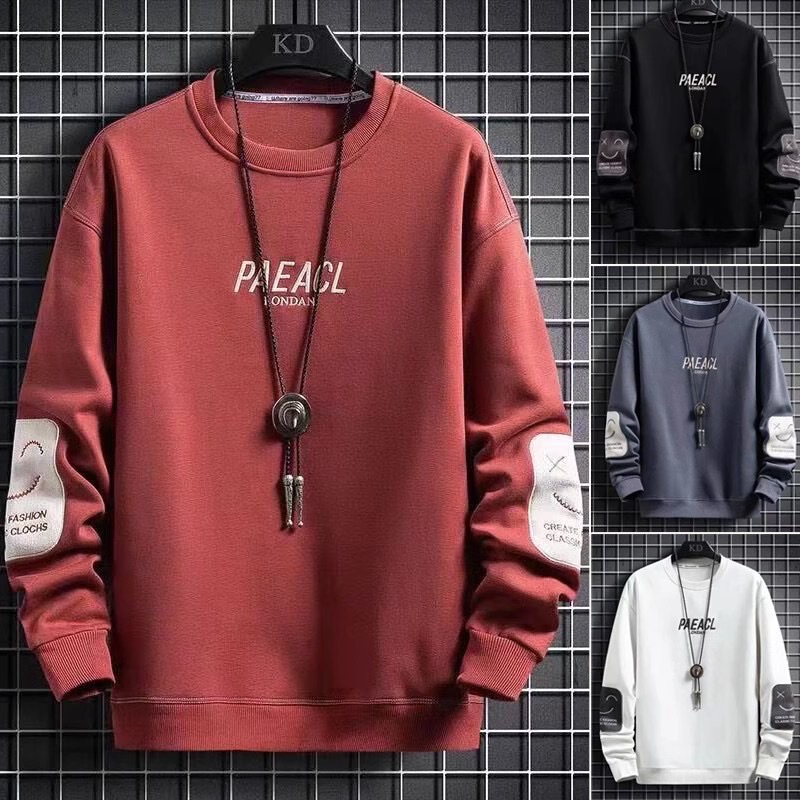 Spring and Autumn Long-sleeved T-shirt Men's Round Neck Handsome Good-looking Cheap Loose Sweatshirt Fashionable Korean Casual All-match Fashionable Brand