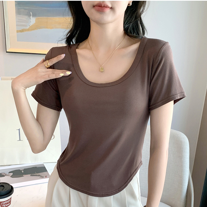 工場直売のディザトーンが爆発した春夏半袖tシャツの女性は、スリムで痩せている中にシャツを着ているins|undefined