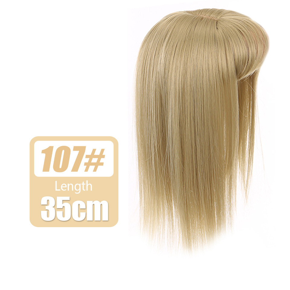 Peluca de flequillo de aire de estilo francés cubierta de verano femenina cabello blanco escaso reemplazo de cabello sin costuras Peluca de cabello artificial invisible