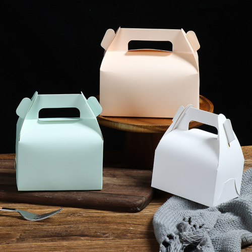French dessert small cake box portable triangle square mousse pastry box cut cake baking packaging outer box