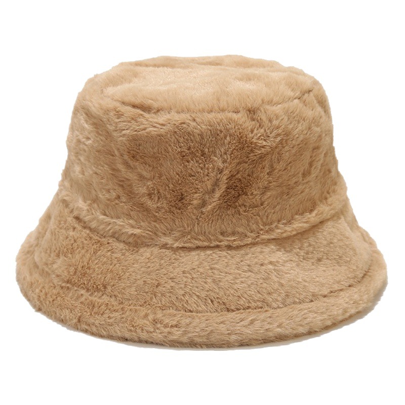 Comercio electrónico transfronterizo Amazon Venta caliente color sólido simple imitación conejo piel pescador sombrero otoño e invierno al aire libre cálido felpa cuenca sombrero