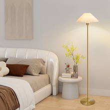 落地灯ins客厅卧室床头沙发新中式古铜色装饰LED调光立式台灯