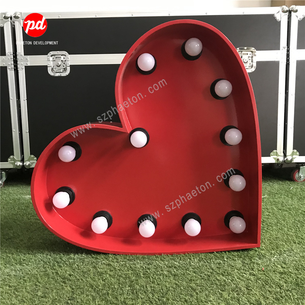 婚礼装饰字母数字各种形状LED灯泡字可定制 镀锌铁皮喷粉工艺