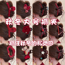 秋冬大号氛围感花朵拍照花花发夹抓夹发量多度假风时尚头花头饰