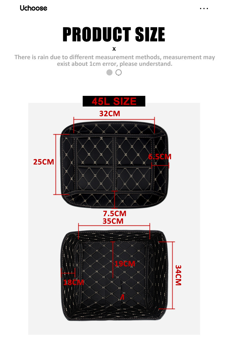 Motorcycle Battery Car Trunk Tail Box Lined with Leather Waterproof 45L/57L Cushion Tool Box Accessories
