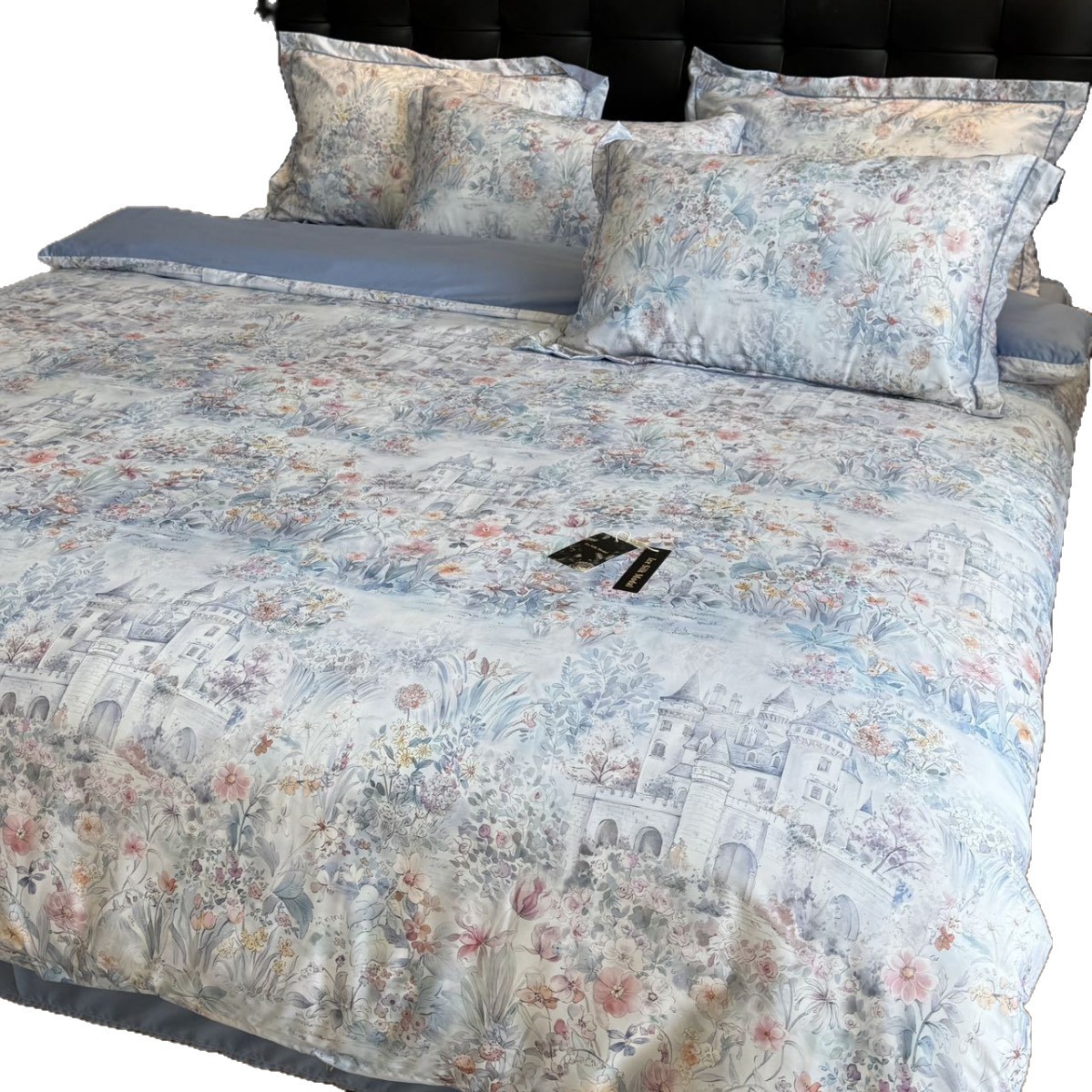 Brocade Digital Print Four-Piece Bedding Set for Summer, Machine Washable Ice Silk Bedding Set, Wholesale Live Streaming, Cross-Border Shipping