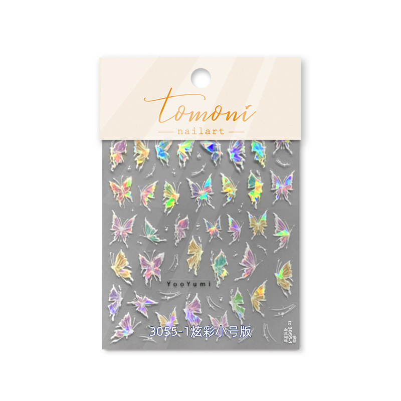 Tomoni Shell luz 3041 Dudu cooperativa adhesivo japonés pegatinas 5d uñas pegatina papel mariposa