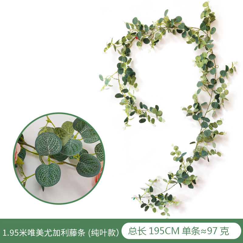 Amazon eucalipto Rose vid boda decoración del hogar artificial peonía Camelia dinero hoja flor artificial vid