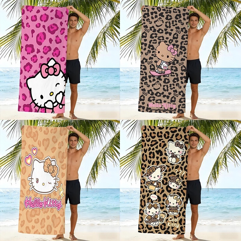 Amazon's Best-Selling Leopard Print Hello Kitty Microfiber Beach Towel Digitally Printed Children's Beach Swimming Bath Towel Amazon's Best-Selling Leopard Print Hello Kitty Microfiber Beach Towel Digitally Printed Children's Beach Swimming Bath Towel