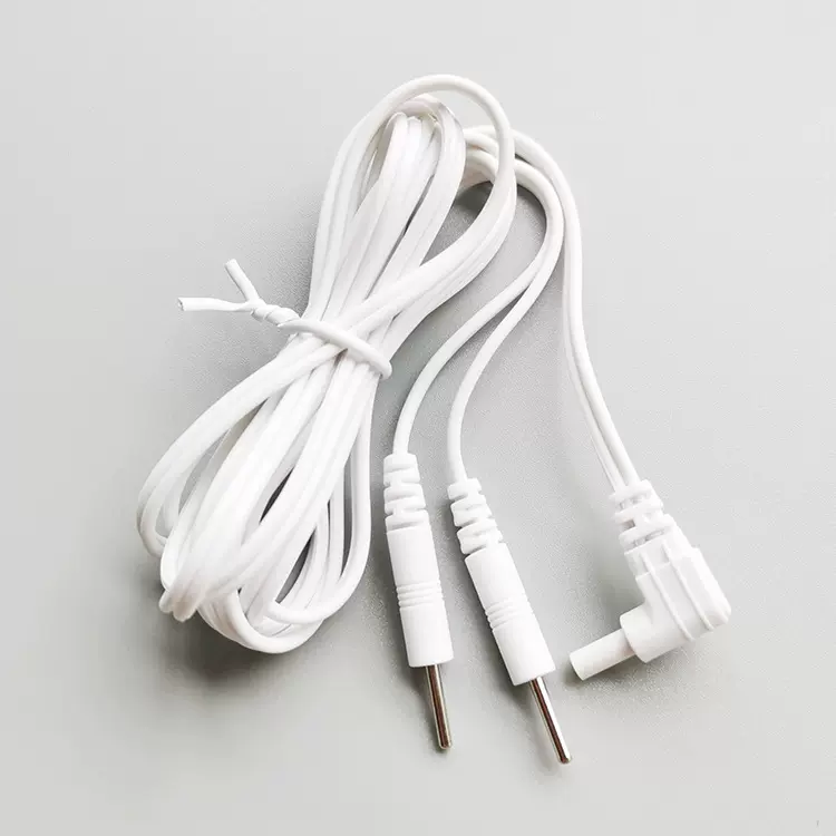 2.35安规头一拖二插针线扣线理疗连接线中低频理疗仪按摩仪电极线