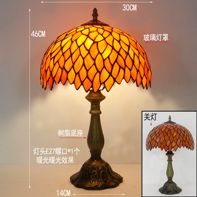 Retro table lamp for bed, lantern, creative villa for hotel