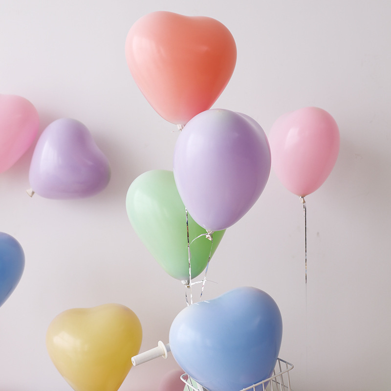 Matte 2.2 grams 10 -inch love -shaped latex balloon wedding supplies…