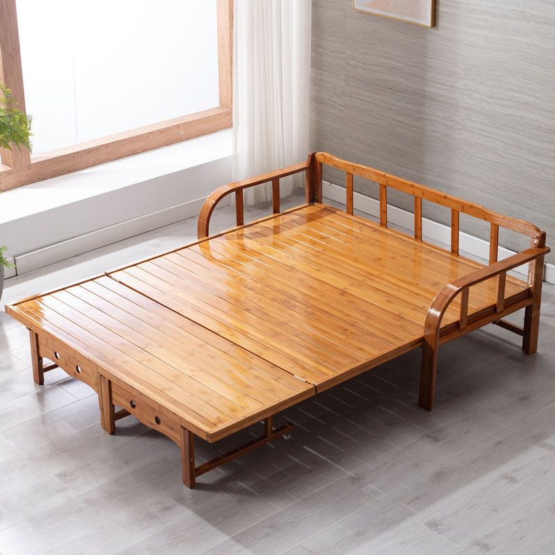 Bamboo Sofa Bed Dual-Purpose Foldable Double Lunch Break Home Living Room Small Apartment Office Single Leisure Sleeping Chair Bed