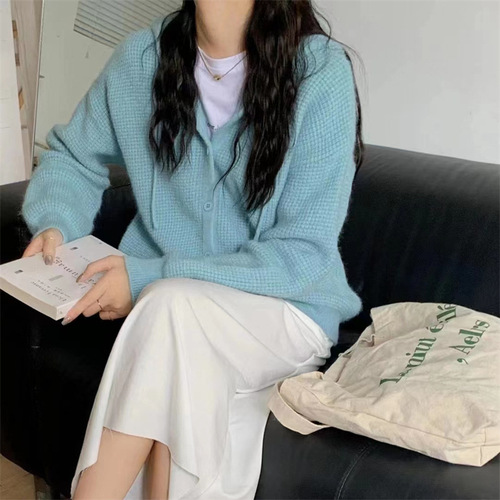 The laid-back style loose, casual and versatile sweater jacket is a new fashion hooded knitted cardigan for women in the autumn and winter of 2022 pic 32