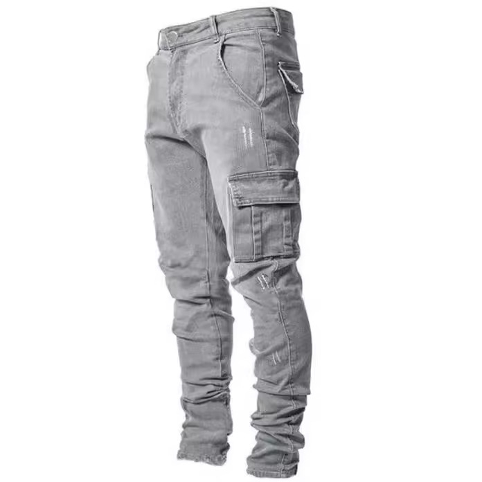Neue europäische und amerikanische Cross-Border-Seitentaschen-Slim-Fit-Skinny-Jeans für Herren, einteilig, Dropshipping_voghion.com