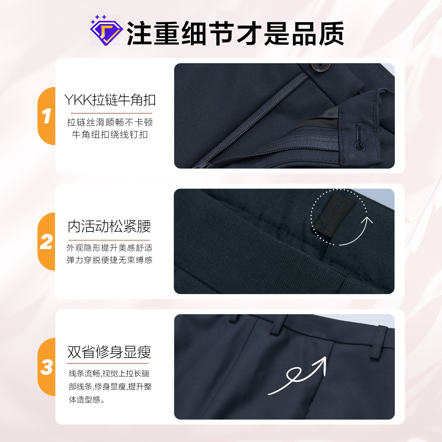 Pantalones de trajes de mujer pantalones de servicio de trabajo pantalones tibetanos azul 4S bancarios pantalones de trabajo pantalones recto image 5