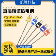 K型铠装热电偶插头式WRNK-171探针耐高温可弯曲插头5mm测温探头