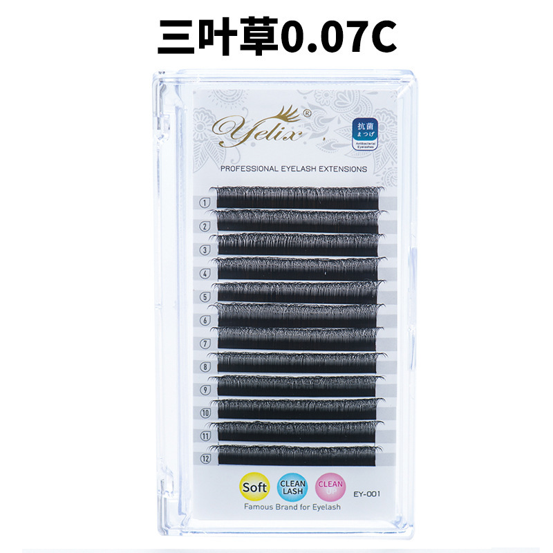 Fábrica 0.07 flores injerto pestañas suaves densas falsas pestañas natural injerto de pestañas de trébol al por mayor