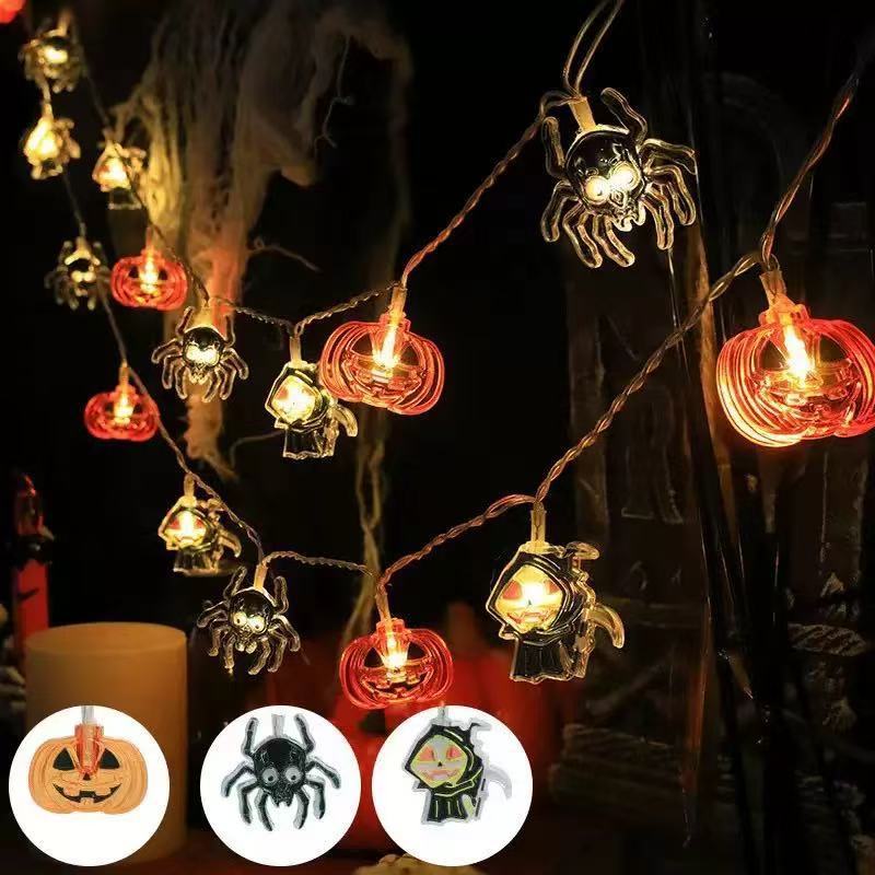 クロスボーダー Amazon ハロウィンライトストリングシーンレイアウト LED カボチャゴーストライトストリング屋外ホリデーデコレーション LED ライト|undefined